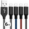 iPhone Charger Cable, FREEDOMTECH 6FT Nylon Braided Lightning Charger Cable Charging Cord USB Cable Compatible with iPhone 11 Pro Max XS XR X 8 7 6S 6 Plus SE 5S 5C 5 iPad iPod
