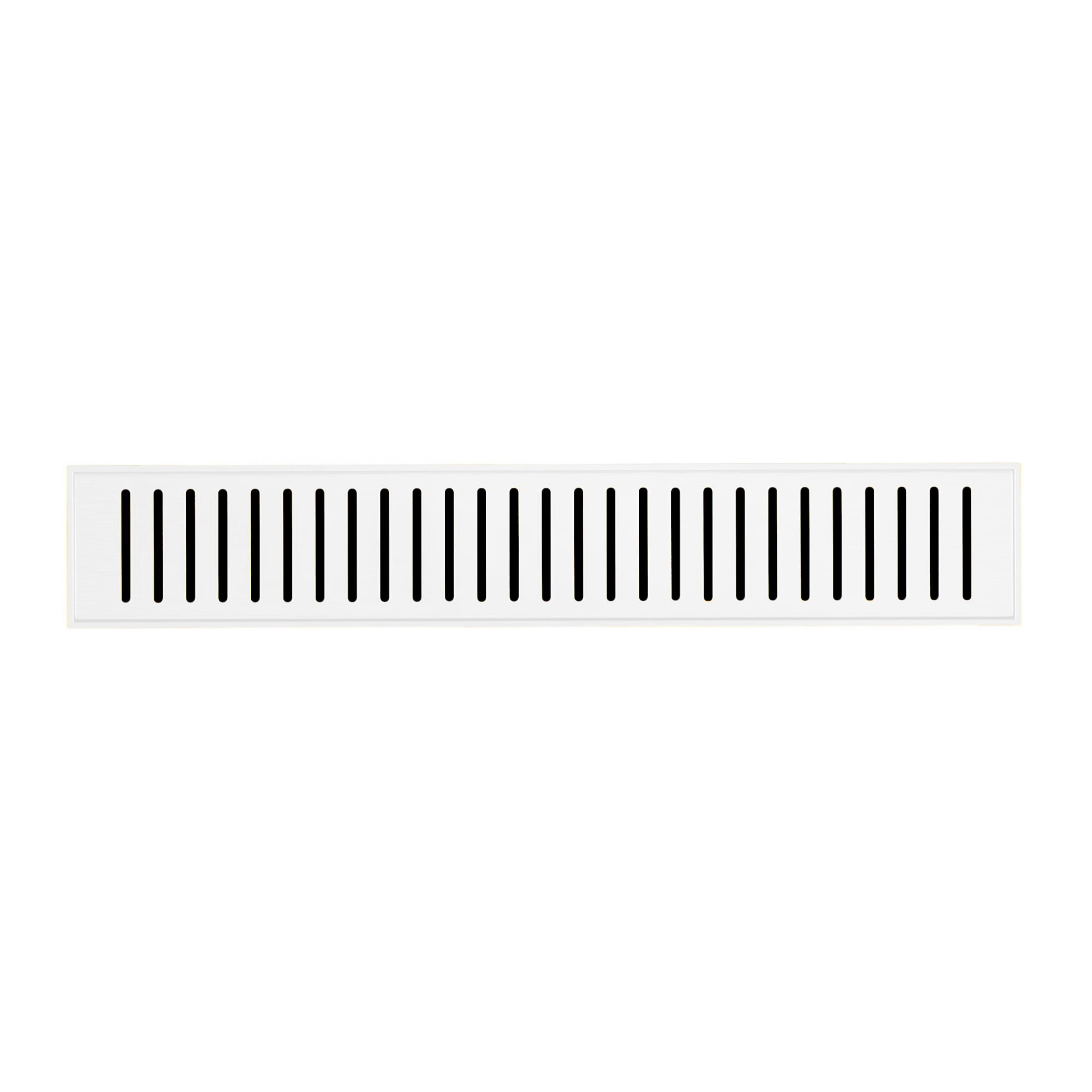 Voltaire 18" Stainless Steel Linear Shower Drain in Matte White