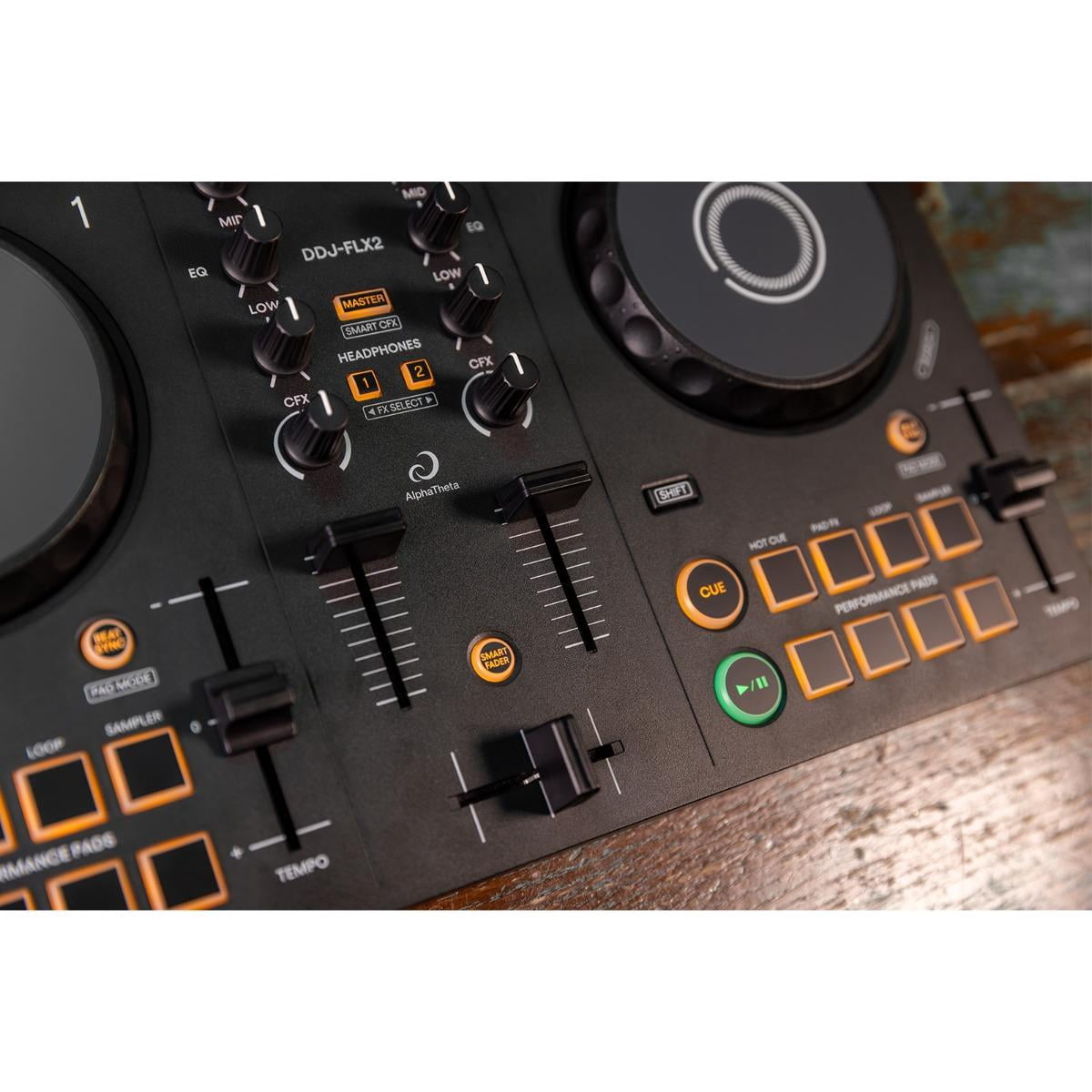 AlphaTheta DDJ-FLX2 Compact 2-Channel DJ Controller with Cover Package