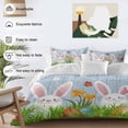 thumbnail image 5 of Easter Rabbits Queen Size Comforter Set, Floral Plant Red Blue Yellow Egg Blue Wood Grain Bedding for All Seasons, 4 Pcs Bed Set, 1Quiltcover (90"x92") ,1Sheet(94"x116"), 2Pillowcases (30"x20"), 5 of 9