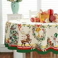thumbnail image 2 of Yighty Oval Christmas Tablecloth 54 x 72In,Christmas Tree Elk Holiday Decoration Table Cloth,Polyester Waterproof and Wrinkle-Resistant Durable Christmas Tablecloth for Kitchen,Winter and Home Decor, 2 of 5