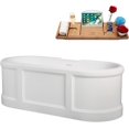 thumbnail image 3 of 67" Streamline B-452-192-BGM Soaking Freestanding Tub and Tray With Internal Drain in Brushed GunMetal, 3 of 8