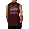 thumbnail image 4 of 250 Anniversary Usa Tank Tops for Men Sleeveless Crew Neck Stars and Stripes Print Casual Celebration Tunics Flowy Summer Daily Tees ,4XL,#01 Wine, 4 of 4