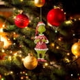 thumbnail image 1 of Colgante de decoración de muñeco de duende verde navideño colgante de dibujos animados para regalo de vacaciones (D), 1 of 6