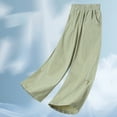 thumbnail image 6 of TOWED22 Girls Sweatpants Pants Wide Leg Flare Pants Teen Kids Elastic Casual Trousers with Pocket(Light Green,8-9 Y), 6 of 7