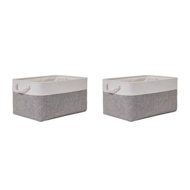 Billuyoard Limpieza de escritorio: artesanía exquisita para un área de trabajo ordenada Cesta de almacenamiento de ropa de cama Muebles para el Blanco Mezcla Gris 31*21*13 2Conjunto