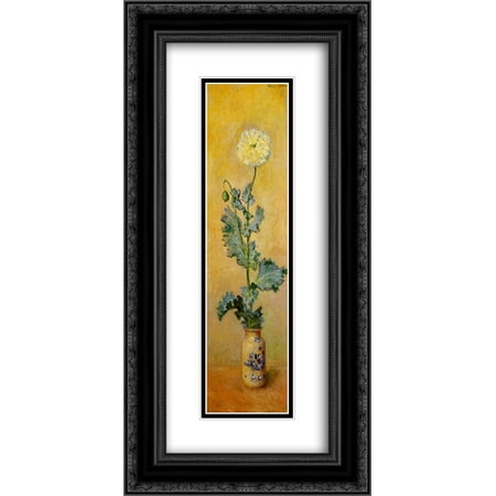 claude monet 2x matted 14x24 black ornate framed art print white