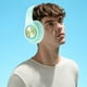 thumbnail image 2 of Auriculares Bluetooth inalámbricos con luz LED luminosa para respirar | Colores de macarrones | Diadema ajustable | Sobre la oreja ergonómica plegable | IPX5 | Ranura para tarjeta de 32 GB | Baja, 2 of 4