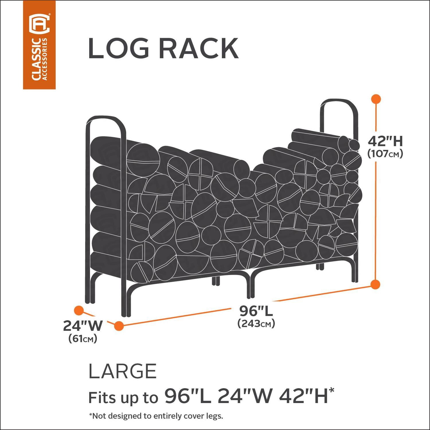 Classic Accessories 4' Log Rack Cover, Small