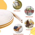 thumbnail image 4 of Door Window Seal, Window Seals, D-Type Foam Strip, Anti-Collision Insulating Tape, Rubber, Self-Adhesive Sealing Strip, White, 4 of 5