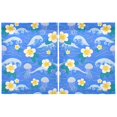 thumbnail image 2 of Jellyfish Plumeria Wave Pattern Tier Curtains Tier Kitchen Living Room Bedroom Balcony 2 Panels 27x24 Inch, 2 of 9