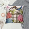thumbnail image 2 of MLJA Pillow Covers Colorful Flower Butterfly with Retro Birdcage Pattern Home Couch Office Decorative Throw Pillow Case Cushion Cover Square, 2 of 5