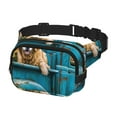 thumbnail image 2 of Rateoe Vintage Pickup Sunflower Dog Print Fanny Pack Belt Bag for Women and Men, Square Double-Layer Waterproof Waist Pack with Adjustable Strap for Hiking, Jogging, Cycling, 2 of 9