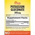 thumbnail image 2 of Potassium Gluconate 595mg | 100 Caplets | Vegetarian, Non-GMO, and Gluten Free | by Sundance, 2 of 3