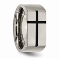 thumbnail image 5 of Titanium 10mm Black Enamel Cross Brushed Band Size: 12; for Adults and Teens; for Women and Men, 5 of 7