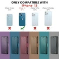 thumbnail image 3 of CaseMe Leather For iPhone 13 Wallet Case with RFID Blocking, For iPhone 13 Case Wallet for Women Men Card Holder Magnetic Clasp Kickstand Folio Case for iPhone 13,Purple,For iPhone 13, 3 of 11