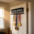 thumbnail image 6 of Yooshoverk Medal Hanger Display Rack Trophy Shelf Medal Wall Mount Hanger For Sport Race Gymnastic Soccer Football Basketball Black 11.81X3.26X2.3In, 6 of 6