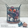 thumbnail image 3 of Coffee Pod Holder, Large Capacity Black Wire  Storage with Wooden Base, Stylish Coffee Capsule Organizer for Kitchen Countertop, Iron Log, 16.7cm Height, 3 of 7