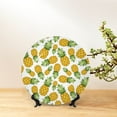 thumbnail image 6 of Daiia Pineapple Printed Pattern Ceramic Plate Dinner Plates Bone China Decorative Plates with Display Stand Art Ceramic Ornaments for Wall Hanging Decoration-7in, 6 of 6