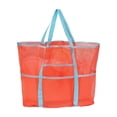 thumbnail image 7 of Extra Large Heavy Duty Mesh Beach Tote Bag, Spacious Swimwear & Pool Gear Storage Bag, Toiletry Organizer Pouch, for Beach Trips Pool Days Vacation Travel/Outdoor Daily, 16*16*8in, Watermelon Red, 7 of 7