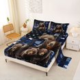 thumbnail image 2 of Castle Fairy Rustic Camouflage American Flag Bed Sheets 4-Piece,Abstract Camo Wildlife Bears Full Size Sheets,Navy Brown White,1 Fitted Sheet, 1 Flat Sheet and 2 Pillowcases, 2 of 6