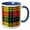 Blue/White, variant on 3drose, Image of Buchanan Clan Kilt Scottish Tartan Plaid Pattern, 15oz Mug