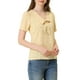 thumbnail image 4 of Blusa suelta amarilla de manga corta con cuello en V y estampado para mujer INSPIRE CHIC, talla S, 4 of 7