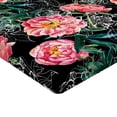 thumbnail image 4 of Ambesonne Floral Design Fitted Sheet, Watercolor Peony Art, King Size, Dark Coral Forest Green, 4 of 5