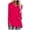 Hot Pink, variant on WREESH Womens Fashion Plus Size Tunic Tops Solid Color T-Shirt Long Sleeves Blouse V-Neck Casual Tops Pullover Blue