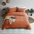 thumbnail image 2 of Soft Duvet Cover - 100% Washed Microfiber Rust Comforter Cover Set 3 Pieces, 2 of 7
