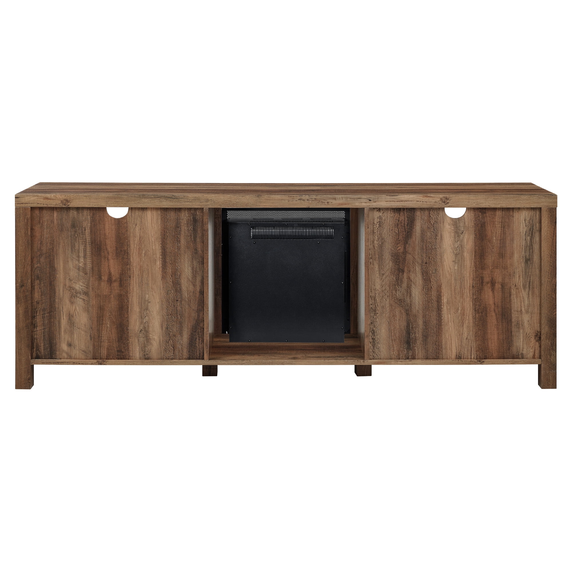 Walker Edison Fireplace TV Stand for TVs up to 80", Reclaimed Barnwood
