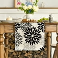 thumbnail image 4 of Sm:)e Gray/Black Dahlia Floral Pinnata Summer Table Runner 13x72 Inch, Spring Kitchen Dining Table Decoration for Home Party Decor, 4 of 6