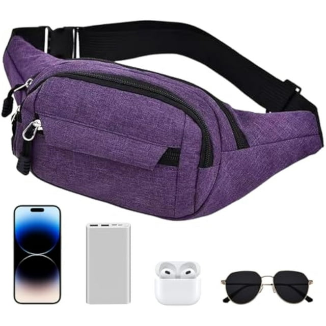 Sacoche de Hanche de Voyage – Sac de Ceinture Mode Décontractée, Organisateur de Sport Résistant à l'Humidité, Sangle Ajustable Fourre-Tout / Solution de Transport Quotidienne pour Magasinage Trajets, Visites des Fêtes Escapades de Fin de Semaine