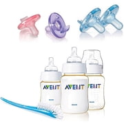 Philips Avent - Newborn Starter Bottle Gift Set w/Your Choice of Soothie Pacifiers Bundle