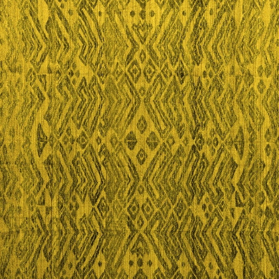 Ahgly Company Indoor Square Abstract Yellow Modern Area Rugs, 5' Square
