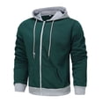thumbnail image 4 of Men's Color Block Hoodie Pullover Winter Warm Comfortable Thread Drawstring Casual Sweatshirt for Autumn Outdoor, 4 of 4