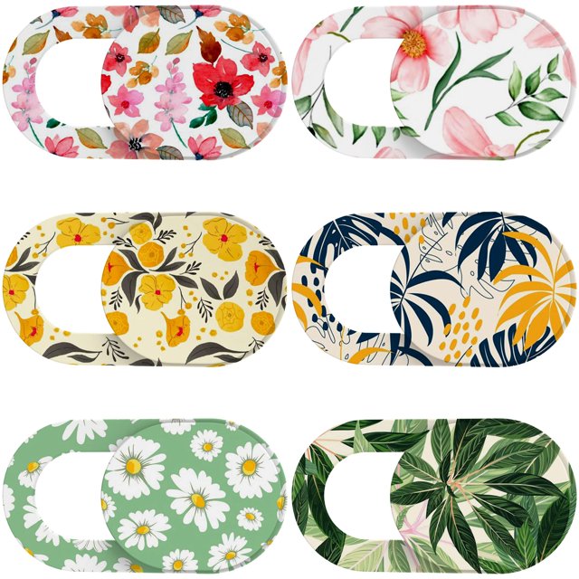 Funda de cámara web Slide Yilador Flowers para ordenador portátil, teléfono y tableta