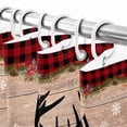 thumbnail image 5 of Merry Christmas Shower Curtain, 60" x 72", Elk Pine and Berry Red and Black Buffalo Plaid Waterproof Bathroom Curtain Washable Shower Curtain Set with 12 Hooks, 5 of 6