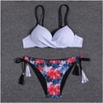 thumbnail image 2 of Traje de baño dividido de bikini sin espalda estampado con aro cómodo para mujer con almohadilla en el pecho OAVQHLG3B Store lin121212, 2 of 3