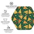 thumbnail image 4 of Pofeuu Pizza Print Leather Coasters Set of 6, Round Cups Mugs Mat Pad for Home Kitchen Heat Resistant Drink Coasters,Hexagon, 4 of 7