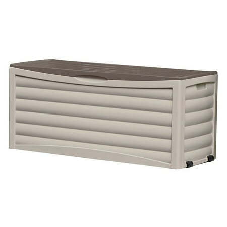Suncast 103 Gallon Capacity Outdoor Resin Deck Storage Box, Light