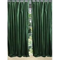 Mogul Solid Green Tab Top Curtain Drape Window Treatment For Home Decor (84x48)