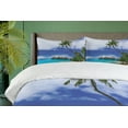 thumbnail image 4 of Ambesonne Tropical Duvet Cover Sets, Island Pasific Ocean, 2-King, White Green Blue, 4 of 7