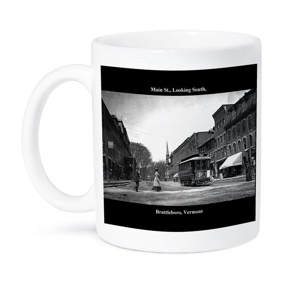 3dRose, Main St., Looking South, Brattleboro, VT (Vintage 1907), 11oz Mug
