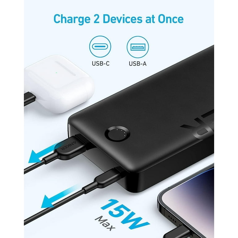 Anker Portable Charger, 20,000mAh Power Bank, Battery Pack with 2-Port, 15W High-Speed Charging for iPhone 15/15 Plus/15 Pro/15 Pro Max, 14/13/12 Anker Portable Charger, 20,000mAh Power Bank, Battery Pack with 2-Port, 15W High-Speed Charging for iPhone 15/15 Plus/15 Pro/15 Pro Max, 14/13/12