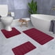 thumbnail image 5 of Juego de 3 alfombrillas de baño de espuma, suaves y antideslizantes, con alta absorción de agua, de secado rápido, lavables a máquina, para inodoro y ducha, cómodas, Aestivo | Rojo | AESTIVO, 5 of 7