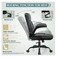 thumbnail image 7 of Leather Office Chair, PU Home Computer Desk Chairs with Ergonomic Back Support, 360°Swivel Free，Small Gmaing Chair with Wheels and Adjustable Armrests, for Short People Use, Black MP245, 7 of 7