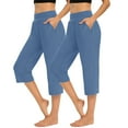 thumbnail image 2 of FAIWAD 2PCS Capri Leggings for Women High Waisted Yoga Pants Athletic Running Workout Stretch Cropped Pants with Pockets, 2 of 9