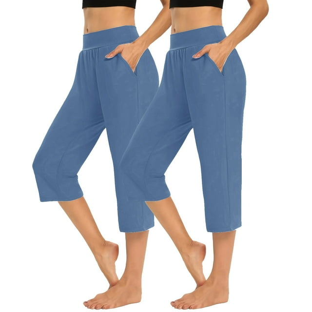 Simua Women's Capri Sweatpants Loose Fit Workout Yoga Lounge Pant 2PC