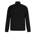 thumbnail image 5 of ASDFVBKG Men's Casual Knitted Pullover Sweater Quarter Zip Long Sleeve Collared Lightweight Ribbed Knit Pullover Casual Men Oversized Trendy Soft Fall Winter Solid Tops Black L, 5 of 5